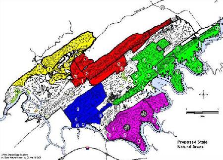 Map of lands proposed as Natural Areas on the Oak Ridge Reservation